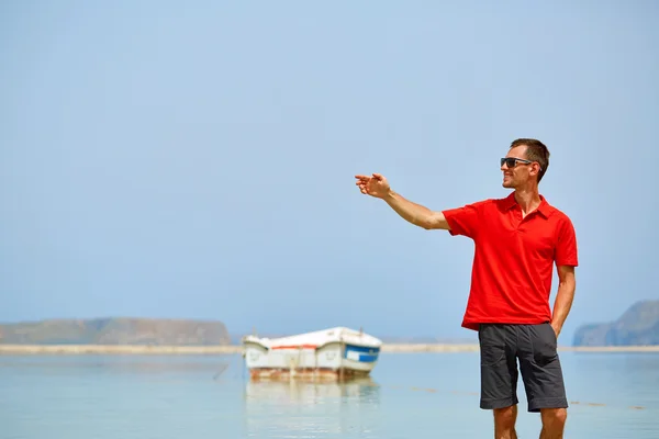 Homem no mar — Fotografia de Stock