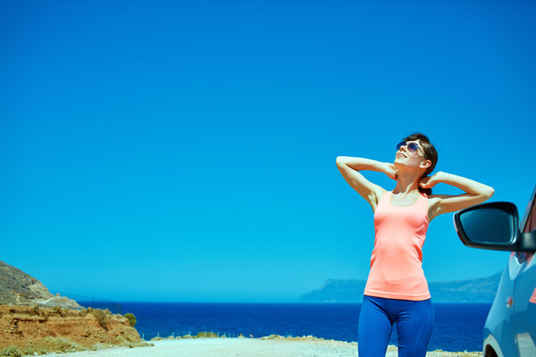 woman enjoying freedom on travel