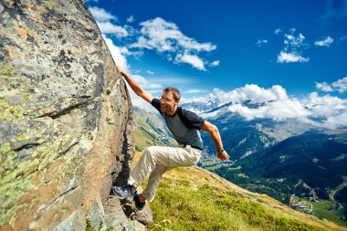 bir taş tırmanma tırmanıcı