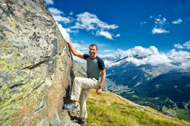 bir taş tırmanma tırmanıcı