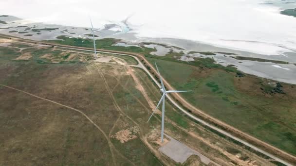 Turbina wiatrowa na południu Ukrainy — Wideo stockowe