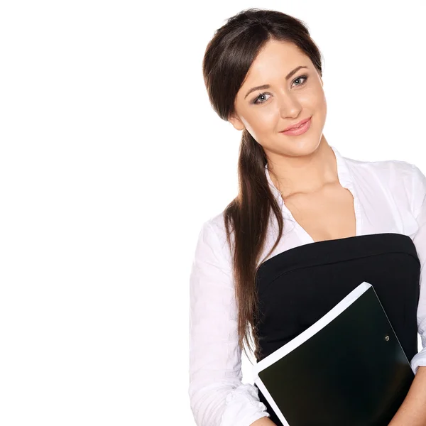 Young woman looks like a student — Stock Photo, Image