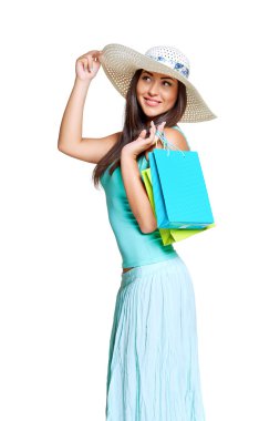 genç kadın güneş tabaklanmış