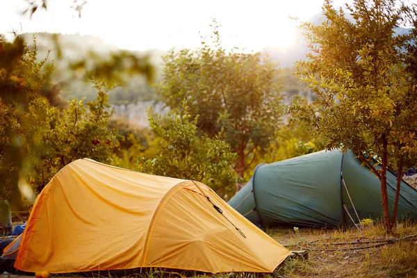 Tents in the garden — Stock Photo, Image