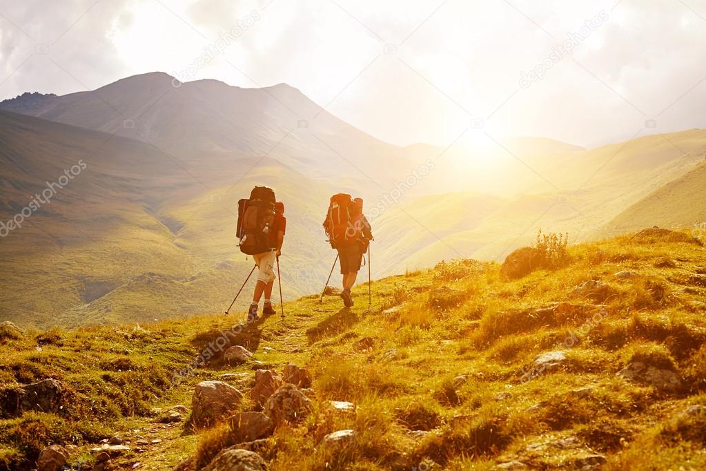 hikers in the mountains