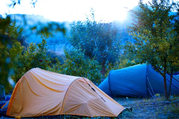 Tents in the garden — Stock Photo, Image