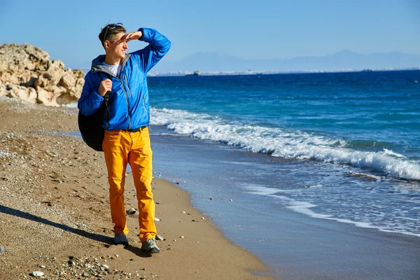 Voyageur avec sac à dos — Photo