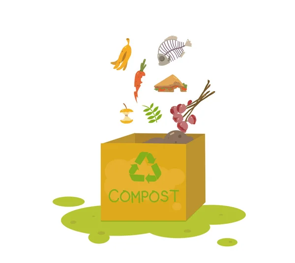 Contenitore Compost Con Materiale Organico Rifiuti Organici Compostaggio Domestico — Foto Stock