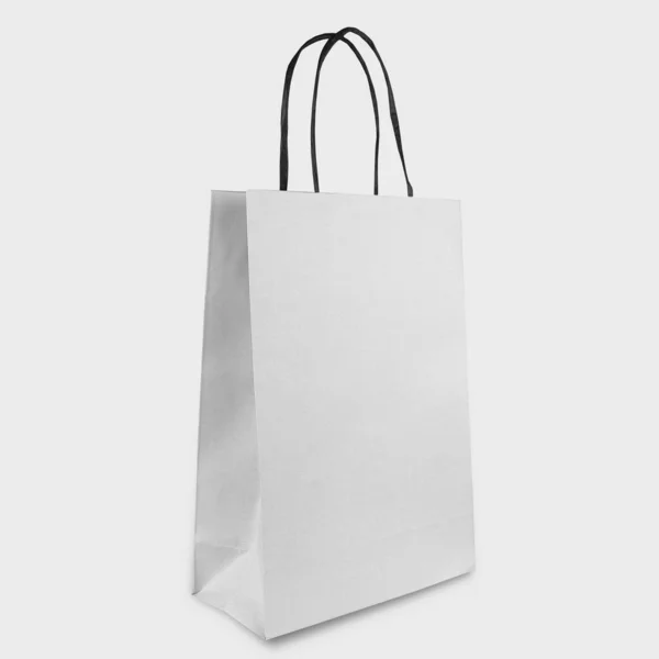 Bolso Papel Blanco Ecológico Aislado — Foto de Stock