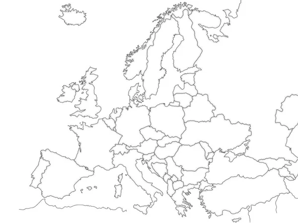ヨーロッパの政治地図のスケッチの着色 ロイヤリティフリーのストック写真