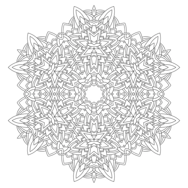 Dekoracyjna Mandala Małym Środkowym Wzorem Białym Izolowanym Tle Kolorowania Stron — Wektor stockowy