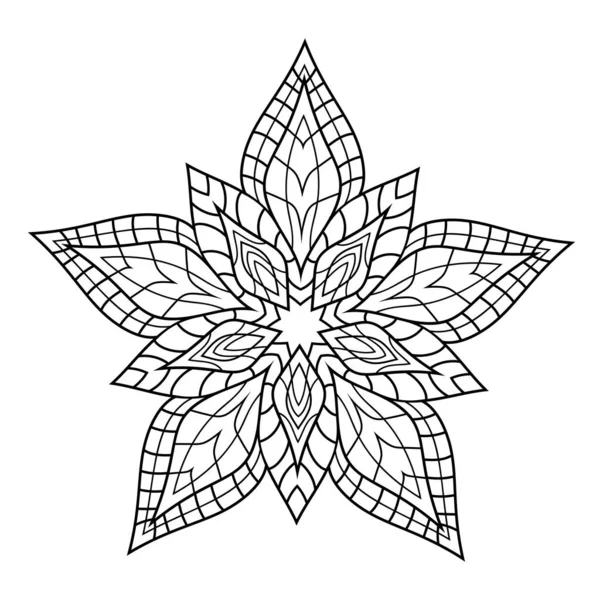 Dekoratives Abstraktes Mandala Mit Einfachen Floralen Mustern Auf Weißem Isoliertem — Stockvektor