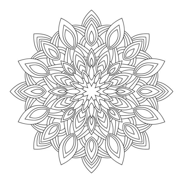 Mandala Decorativo Simple Con Patrón Abstracto Floral Sobre Fondo Blanco — Archivo Imágenes Vectoriales
