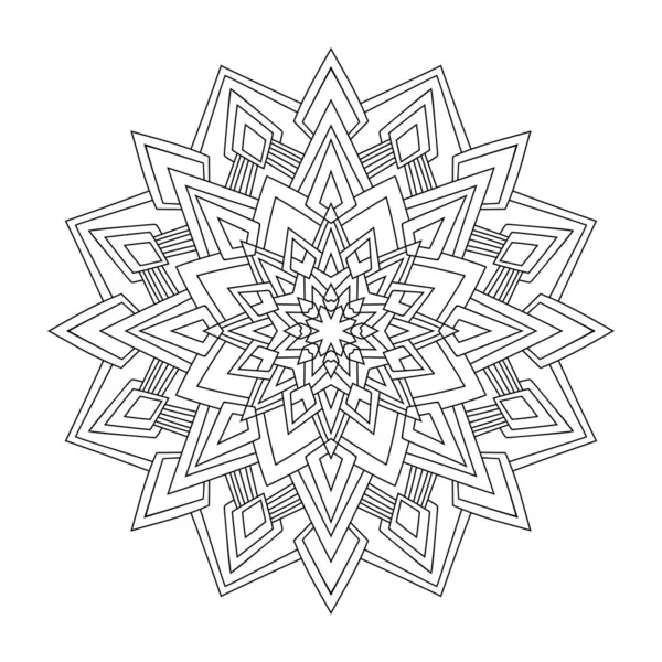 Geometrisches Dekoratives Mandala Mit Gestreiften Elementen Auf Weißem Isoliertem Hintergrund — Stockvektor