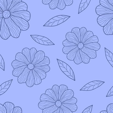 Siyah arka planda yaprakları olan papatya tomurcukları. Kusursuz çiçek deseni. Uygun ambalaj, tekstil, duvar kağıdı.