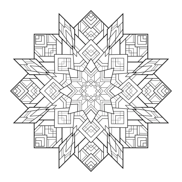 Mandala Geometria Abstrata Com Padrões Linha Fundo Isolado Branco Para — Vetor de Stock