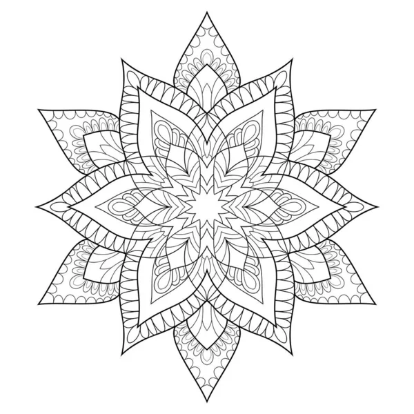 Mandala Décoratif Avec Des Motifs Simples Sur Fond Blanc Isolé — Image vectorielle