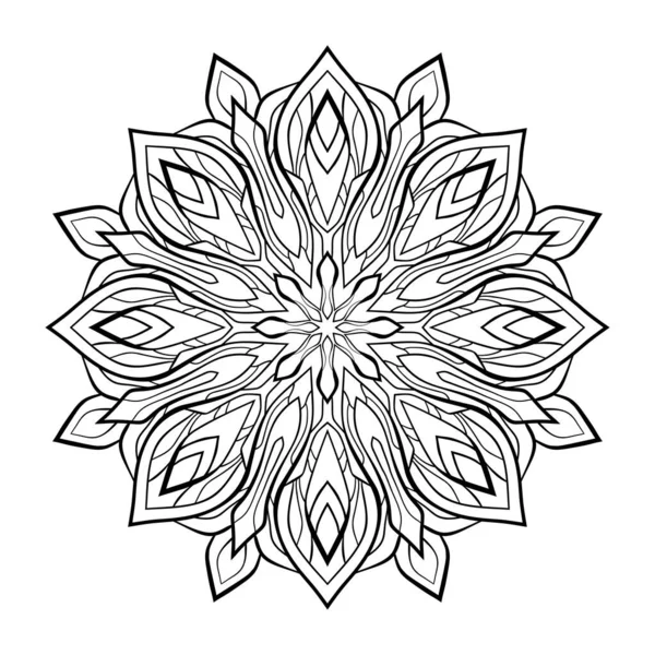 Mandala Floral Con Patrones Simples Sobre Fondo Blanco Aislado Para — Archivo Imágenes Vectoriales