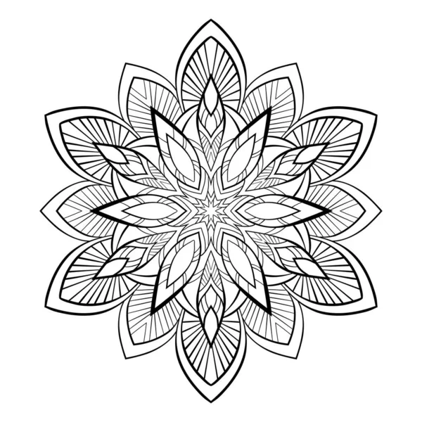 Florales Mandala Mit Einfachen Mustern Auf Weißem Isoliertem Hintergrund Für — Stockvektor