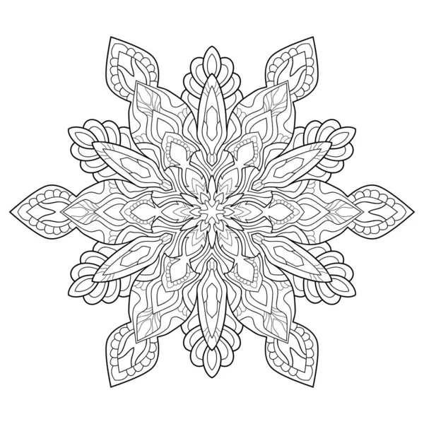 Декоративна Мандала Класичними Квітковими Візерунками Білому Ізольованому Фоні Розмальовок Сторінок — стоковий вектор