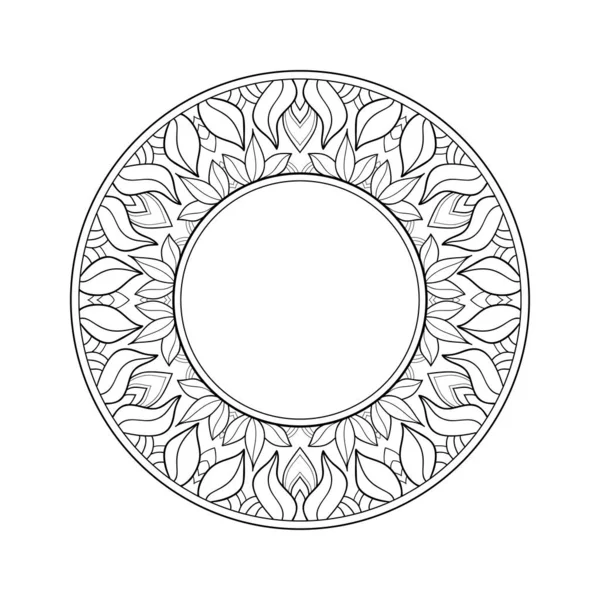 Dekoratives Rundes Mandala Mit Floralen Mustern Auf Weißem Isoliertem Hintergrund — Stockvektor