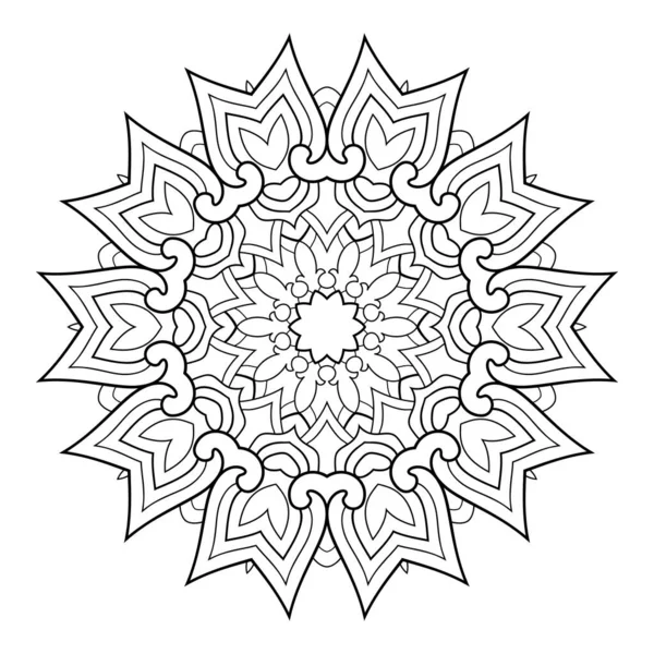 Mandala Doodle Avec Motifs Géométriques Sur Fond Blanc Isolé Pour — Image vectorielle