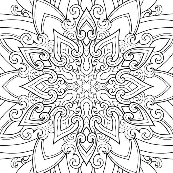 Винтажная Декоративная Мандала Цветочными Элементами Белом Фоне Абстрактный Изолированный Шаблон — стоковый вектор