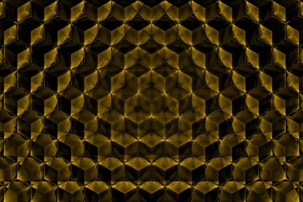 Honeycombs Background Abstract Minimalistic Texture Many Rows Volumetric Gold Figures — Stock Photo, Image