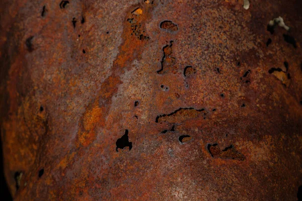 Uma Parede Chão Áspero Flocos Tinta Fora Corrosão Ferrugem Metal — Fotografia de Stock