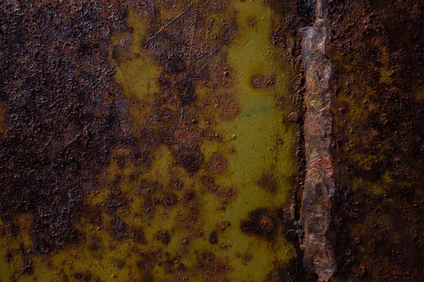 Sur Mur Sol Rugueux Peinture Écaille Corrosion Rouille Métal Vieux — Photo