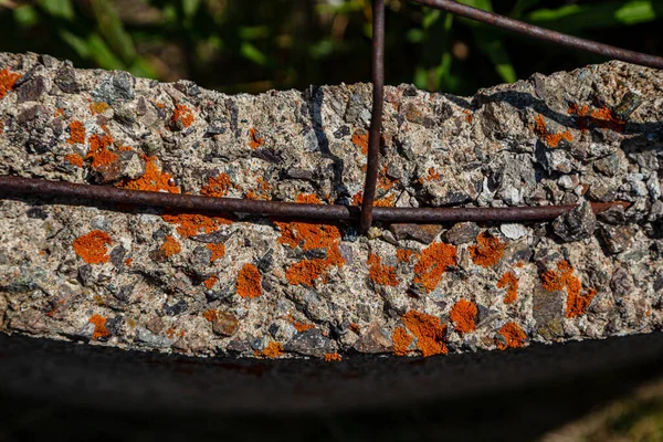 Texture Stone Wall Flooring Concrete Destruction Metal Corrosion Rusty Antiquity — Stock Photo, Image