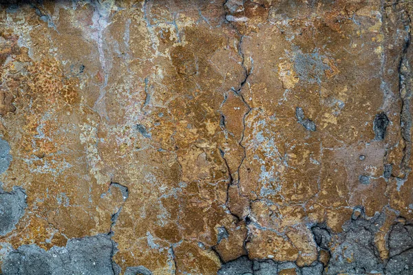 Texture Stone Wall Flooring Concrete Destruction Metal Corrosion Rusty Antiquity — Stock Photo, Image