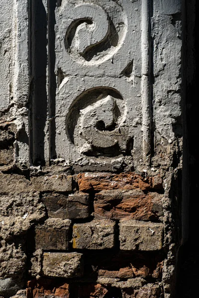 Baksteen Muur Textuur Loft Stijl Vernietiging Van Beton Steen Antieke — Stockfoto