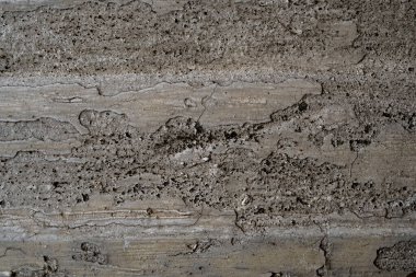 Taş duvar dokusu, zemin, beton yıkım, metal aşınma ve paslı antika, demirin ve zeminin temelleri, yongalar ve boya lekeleri.