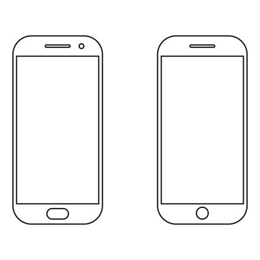 Akıllı telefon ana hatları akıllı telefonun ekran vektör simgesi veya modern android cep telefonu