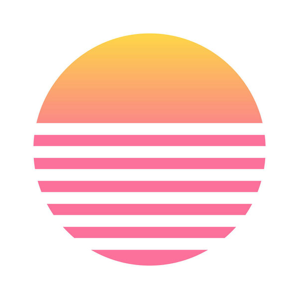 90s poster electro sun space vintage grid sunset icon.