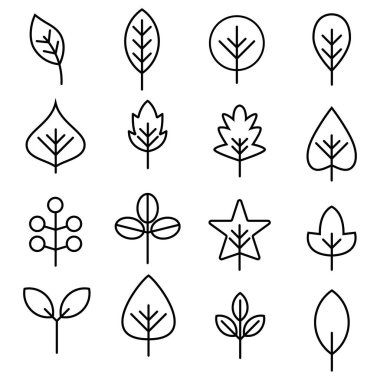 Yaprak vektör tasarım çizgisi simgesi.