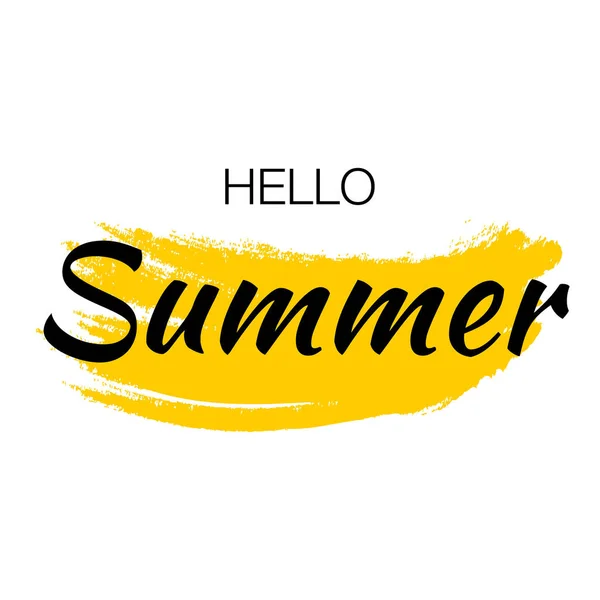 Hola verano carta logo plantilla. — Vector de stock