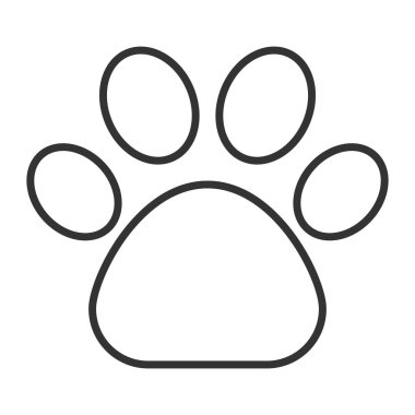 Evcil hayvan pençesi yazdırma vektör çizgisi simgesi.