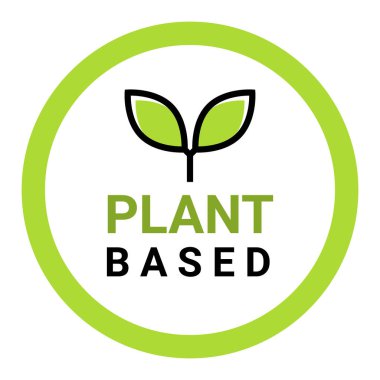 Bitki tabanlı vegan rozet eko simgesi.