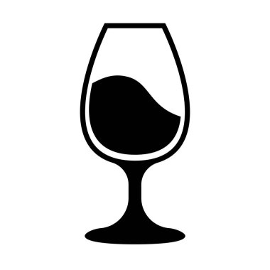 Şarap bardağı simgesi siyah beyaz.