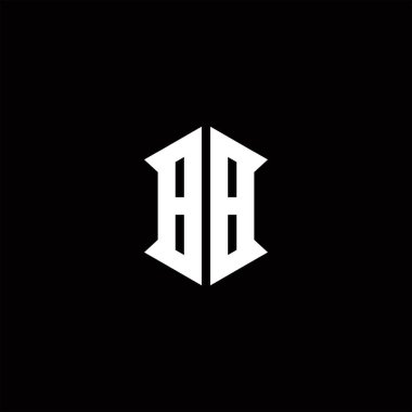 Kalkan şekilli BB logo monogramı şablon vektör simgesini modern tasarlar
