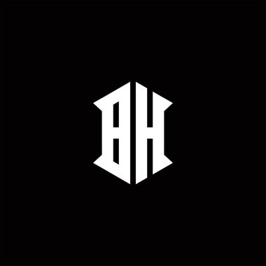 Kalkan şekilli BH logosu şablon vektör simgesini modern tasarladı