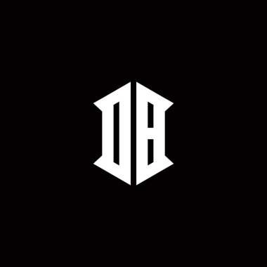 Kalkan şekilli DB logo monogramı şablon vektör simgesini modern tasarlar
