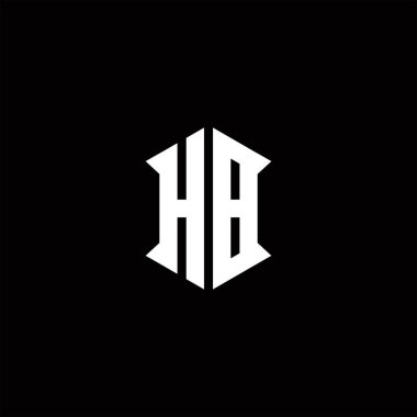 Kalkan şekilli HB logo monogramı şablon vektör simgesini modern tasarlar
