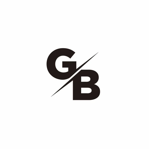 黒と白の背景に現代のロゴデザインテンプレートとロゴ文字のモノグラムスラッシュ — ストックベクタ