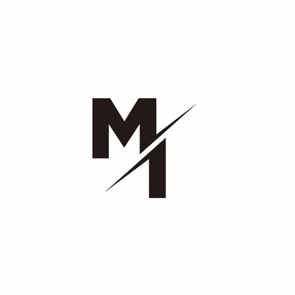 Logo Levél Monogram Slash Modern Logó Tervez Sablont Fekete Szín — Stock Vector