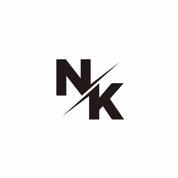 黒と白の背景に現代のロゴデザインテンプレートとロゴ文字のモノグラムスラッシュ — ストックベクタ