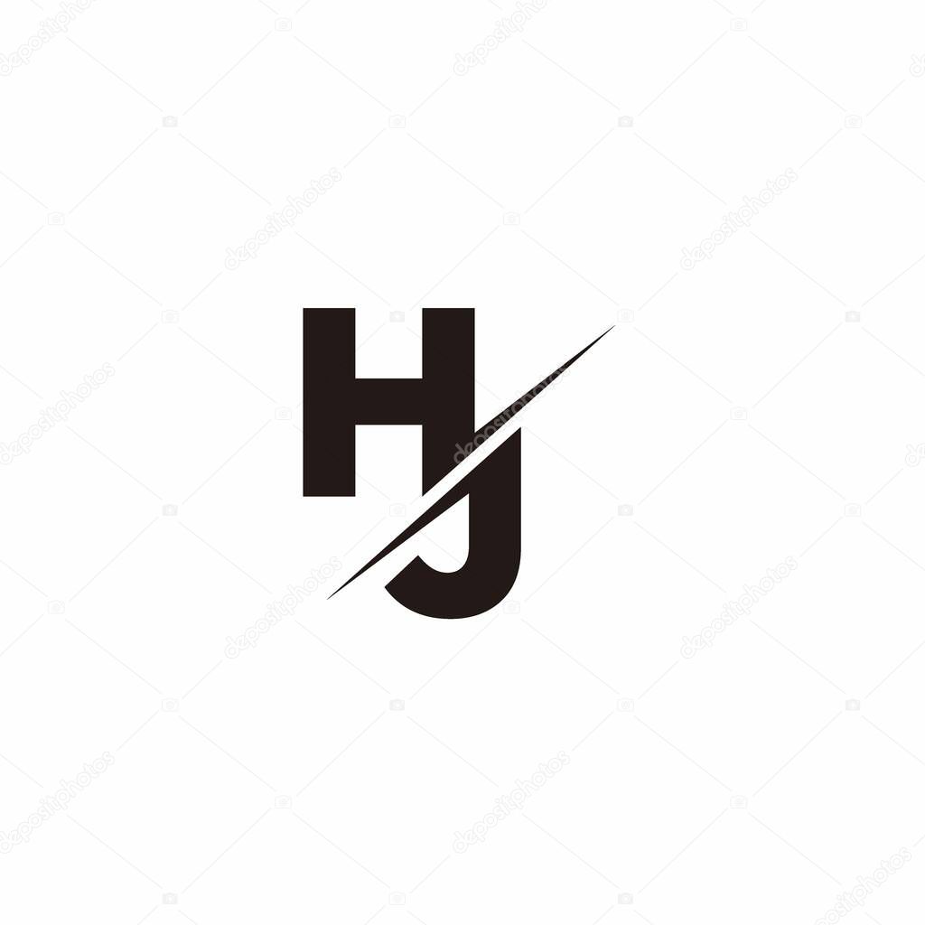 Logo Letter Monogram Slash with Modern logo designs template on Black Color and White background