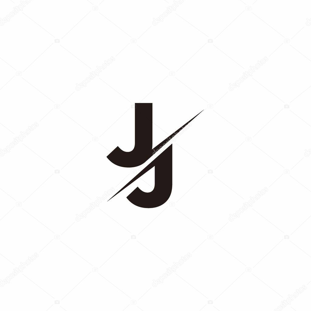 Logo Letter Monogram Slash with Modern logo designs template on Black Color and White background